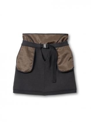 <img class='new_mark_img1' src='https://img.shop-pro.jp/img/new/icons6.gif' style='border:none;display:inline;margin:0px;padding:0px;width:auto;' />TAN  25aw / V-FRONT KNIT LAYERED MINI SKIRT - STEEL GRAY