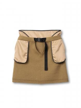 <img class='new_mark_img1' src='https://img.shop-pro.jp/img/new/icons6.gif' style='border:none;display:inline;margin:0px;padding:0px;width:auto;' />TAN  25aw / V-FRONT KNIT LAYERED MINI SKIRT - CAMEL