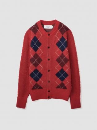 <img class='new_mark_img1' src='https://img.shop-pro.jp/img/new/icons6.gif' style='border:none;display:inline;margin:0px;padding:0px;width:auto;' />JANE SMITH 󥹥ߥ 25aw " 7G WOOL JACQUARD ARGYLE CREW CARDIGAN " RED