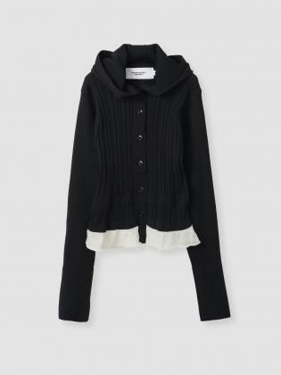 <img class='new_mark_img1' src='https://img.shop-pro.jp/img/new/icons6.gif' style='border:none;display:inline;margin:0px;padding:0px;width:auto;' />JANE SMITH 󥹥ߥ 25aw " 16G RIB HOOD CARDIGAN " BLACK