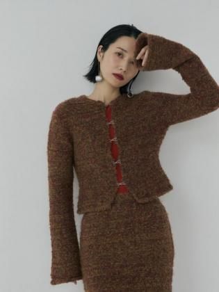 <img class='new_mark_img1' src='https://img.shop-pro.jp/img/new/icons6.gif' style='border:none;display:inline;margin:0px;padding:0px;width:auto;' />Mediam ߥǥ 25aw / Loop yarn Flare Sleeve Cardigant - Red Mix