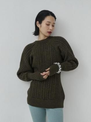 <img class='new_mark_img1' src='https://img.shop-pro.jp/img/new/icons6.gif' style='border:none;display:inline;margin:0px;padding:0px;width:auto;' />Mediam ߥǥ 25aw / Sharp shape Wool pullover - Olive Mix