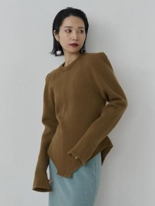 <img class='new_mark_img1' src='https://img.shop-pro.jp/img/new/icons6.gif' style='border:none;display:inline;margin:0px;padding:0px;width:auto;' />Mediam ߥǥ 25aw / Wool Knit Body Suit Like Pullover - CAMEL