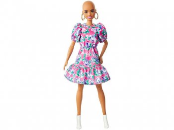 バービー ファッショニスタ 花柄のドレス スキンヘッド  ドール 人形 ノーヘア 坊主頭 フローラル Barbie Fashionistas Doll #150 with No-Hair Look &