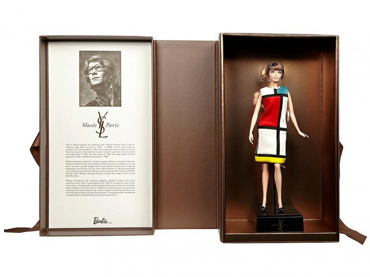 バービー イヴ・サンローラン モンドリアン・ルック アート ドール 人形 プラチナラベル Barbie Yves Saint Laurent Doll  Musee  Paris Mondorian - FAR-OUT
