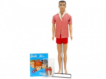 ケン オリジナル ドール 1961年 ヴィンテージ スイムスーツ ブルネット 人形 Ken Vintage Doll Striped Swim Shirt