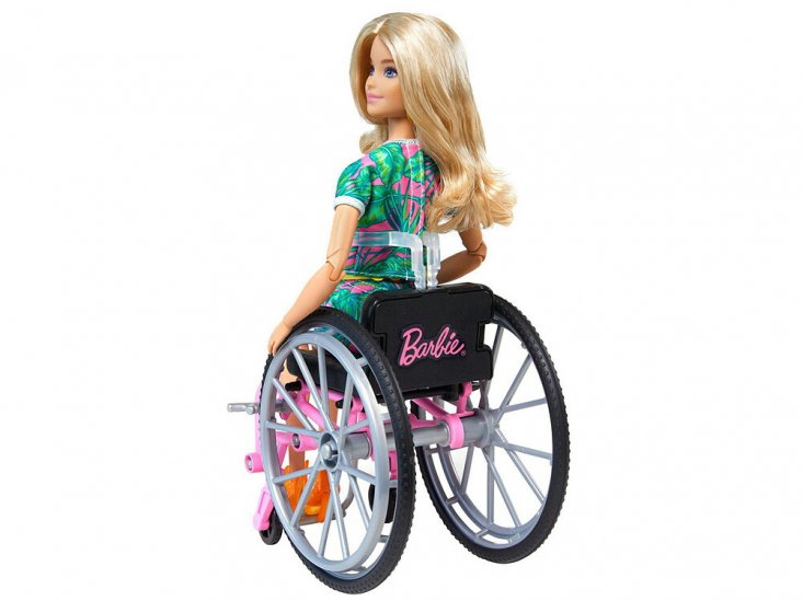 バービー ファッショニスタ 車椅子 ドール トロピカル柄のロンパース スロープ付き ブロンド 人形 Barbie Fashionistas Doll  with Wheelchair (GRB93) - FAR-OUT