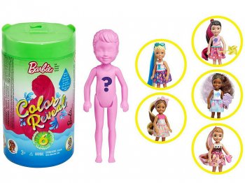 Сӡ 륷 顼ӡ ץ饤 ɡ ͷ եåդ Tubeܥå Barbie Chelsea Color Reveal Doll 6 Surprises Co