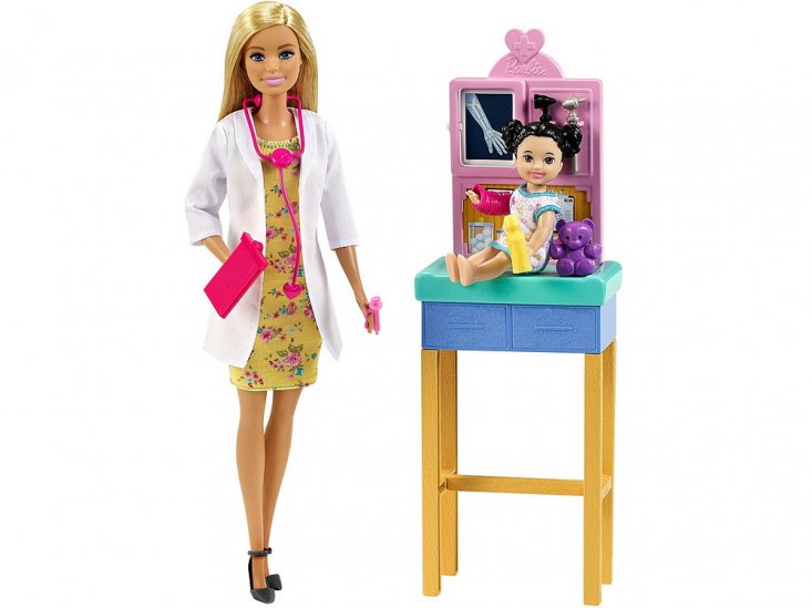 バービー 小児科医 プレイセット 女の子のフィギュア付き ドール 人形 ブロンドヘア お医者さんごっこ 医師 ドクター 病院 Barbie  Pediatrician Playset Doll (GTN - FAR-OUT