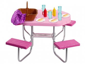 Сӡ ۥåȥɥå ԥ˥å ץ쥤å ơ֥ ȶ Barbie Picnic Table PlaysetFXG40