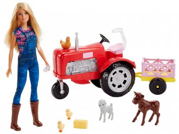 Сӡ եޡ ȥ饯 & ȥ졼顼   ɡդ ץ쥤å Barbie Farmer & Tractor (FRM18)
