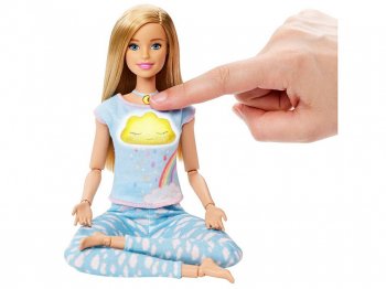 バービー メディテーション 瞑想 ドール サウンド & ライトアップ 子犬のフィギュア付き ポーザブル 人形 プレイセット Breathe with Me Mediation Barbie Doll