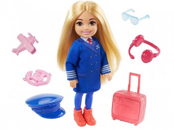 バービー チェルシー パイロット ドール 小物付き 人形 飛行機 機長 Barbie Chelsea Can Be Pilot Doll (GTN90)