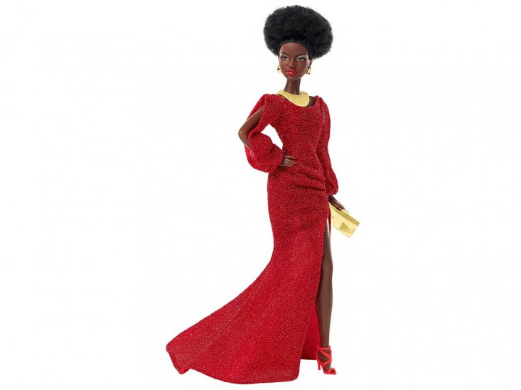 バービー 40周年記念 復刻版 黒人 ドール 人形 アフリカンアメリカン レッドドレス アフロヘア ブラック Barbie 40th  Anniversary First Black Doll (GLG FAR-OUT