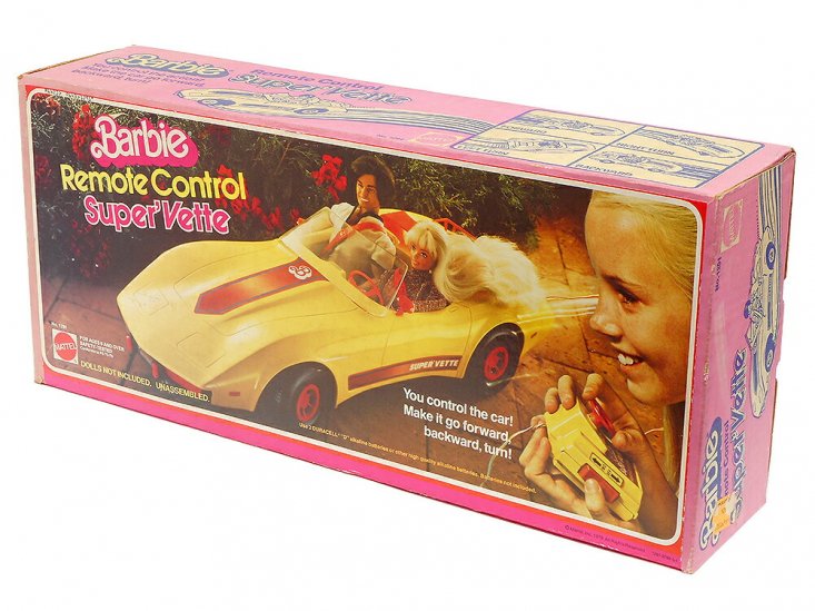 バービー スーパーベット シボレー コルベット ラジコンカー イエロー 1979年 ヴィンテージ Barbie Radio Control RC  Car Super Vette Mattel - FAR-OUT