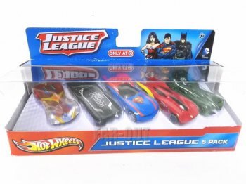 ホットウィール Justice League DCコミック スーパーヒーロー メタル ダイキャストミニカー 5点入りセット Hot Wheels