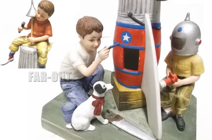 ノーマン・ロックウェル Space Pioneers ロケット作りの男の子 フィギュア 1982年 アメリカンファミリー フィギュアリン -  FAR-OUT