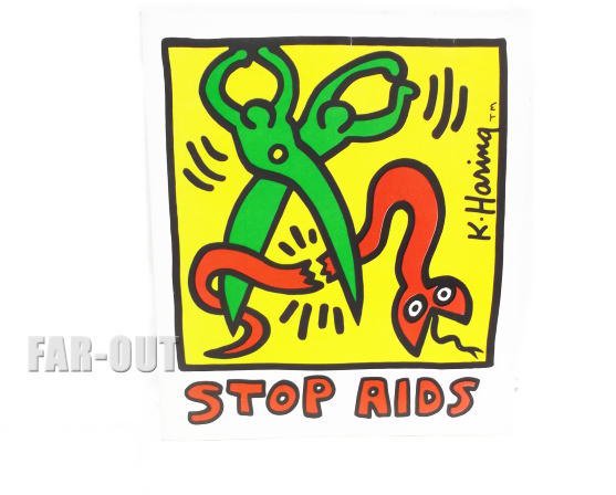 キース・ヘリング アート STOP AIDS ストップ エイズ ステッカー 