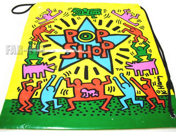 キース・ヘリング アート ポップショップ オリジナル ビニール ショッピングバッグ Keith Haring Pop Shop 鞄 FAR-OUT