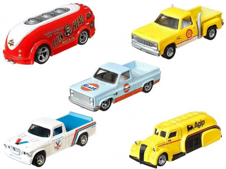 ホットウィール ポップカルチャー Vintage Oil メタルダイキャスト ミニカー 5点コンプリートセット Hot Wheels LION  HEAD Gulf Shell VALVOLINE Ag - FAR-OUT