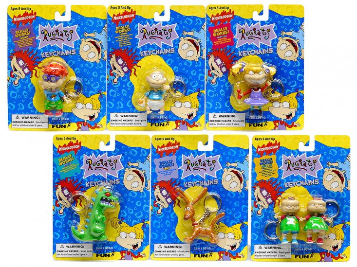 ラグラッツ PVCフィギュア キーチェーン 6点コンプリートセット 1997年 ニコロデオン キーホルダー キーリング Nickelodeon  Rugrats Keychains Basic Fun - FAR-OUT