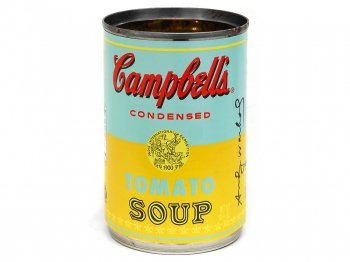アンディ・ウォーホル キャンベルスープ 空缶 スカイブルー & イエロー トマト 2012年 記念限定版 Andy Warhol Campbell's Soup Can