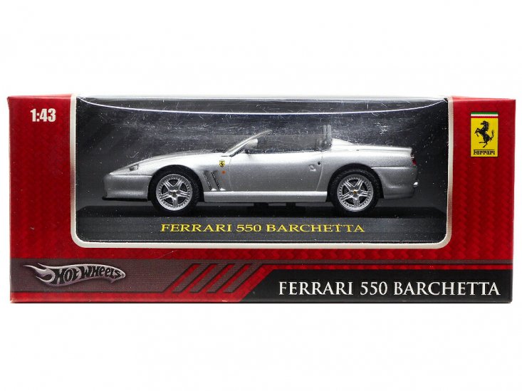 ホットウィール フェラーリ 550 バルケッタ メタルダイキャストカー ベース付き 1/43スケール シルバー 銀色 オープンカー 2009年 Hot  Wheels Ferrari 550 Barch - FAR-OUT