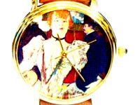 トゥールーズ・ロートレック アート腕時計 「ムーラン・ルージュに入るラ・グーリュ」 茶本革ベルト HENRI DE TOULOUSE-LAUTREC Art Watch