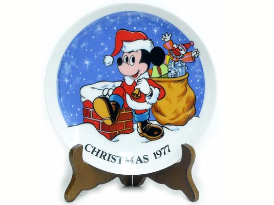 ミッキーサンタ クリスマスプレート 絵皿 1977年 Schmid社 ディズニー - FAR-OUT