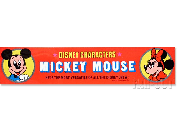 TDL ミッキー＆ミニー Mickey Mouse 横長 ステッカー プロモーション 東京ディズニーランド 1983年 - FAR-OUT