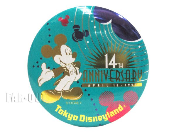 TDL 14周年記念 1997年 ミッキー 缶バッジ 缶バッチ 東京