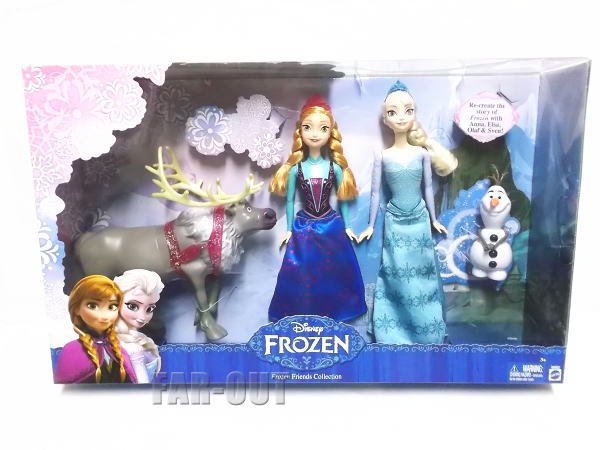 アナと雪の女王 アナ、エルサ、オラフ、スヴェン ドール 人形 4体入り デラックスセット マテル社 ディズニー - FAR-OUT