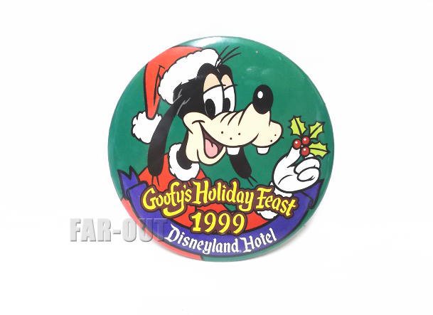 グーフィー クリスマス Goofy's Holiday Feast 1999 DL ホテル 缶バッジ 缶バッチ ディズニー - FAR-OUT