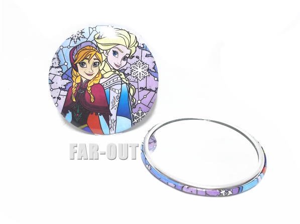 アナと雪の女王 アナ＆エルサ 缶バッジタイプ コンパクトミラー 手鏡 ディズニー 【セール】 - FAR-OUT