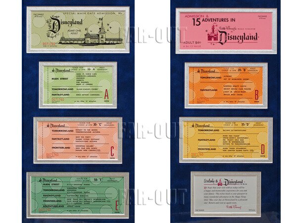 ディズニーランド 1955年 オープニング 復刻チケット メダル付き フレーム入り Disneyland Tickets & Coins Framed  - FAR-OUT