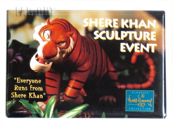 WDCC ジャングルブック シア・カーン Everyone Runs from Shere Khan 1998年 プロモーション 四角 缶バッジ  缶バッチ ディズニー - FAR-OUT