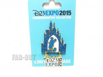 D23 Expo USA 2015 ミッキー w/ キャッスル ロゴ ダングル ピンズ ピンバッジ ディズニーテーマパーク 【セール】