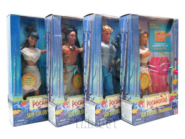 ポカホンタス Sun Colors ドール 人形 4点コンプリート セット ディズニー 1995年 マテル社 Pocahontas - FAR-OUT