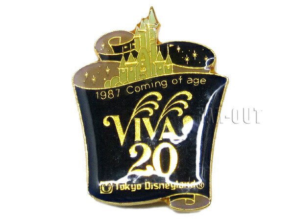 TDL 東京ディズニーランド 成人式 1987年 VIVA! 20 Coming of age w/キャッスル 配布ピンズ - FAR-OUT