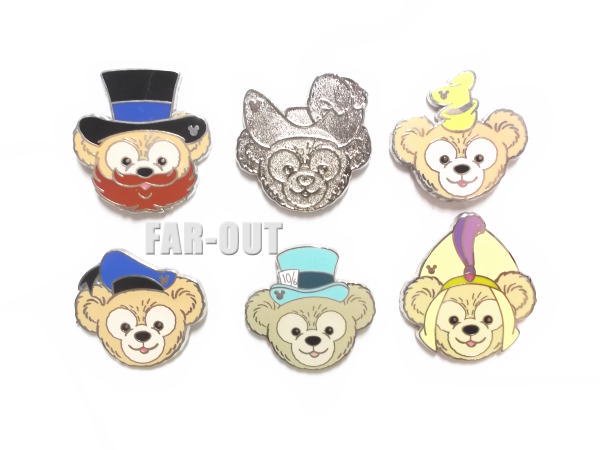 ダッフィー w/ 帽子 トレーディング ピンズ DLR 6点セット Hidden Mickey Duffy's Hat キャスト限定 Duffy  ディズニーテーマパーク限定 - FAR-OUT