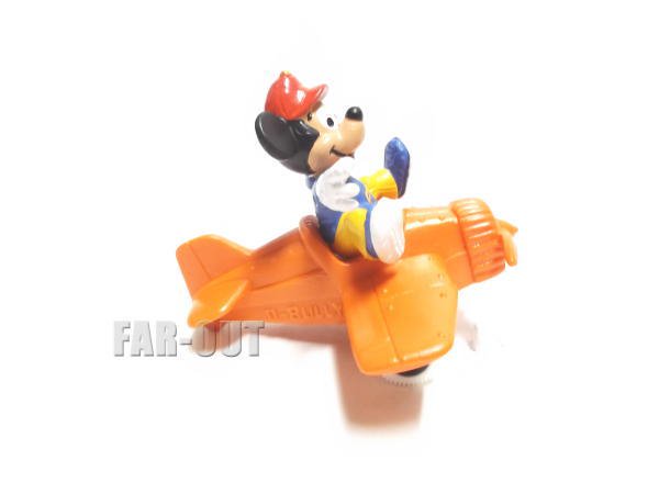 ミッキー 飛行機 オレンジ PVCフィギュア Bully社 1980年代 ディズニー