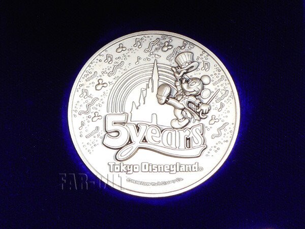 東京ディズニーランド TDL 5周年記念 純銀製 シルバー メダル コイン ...