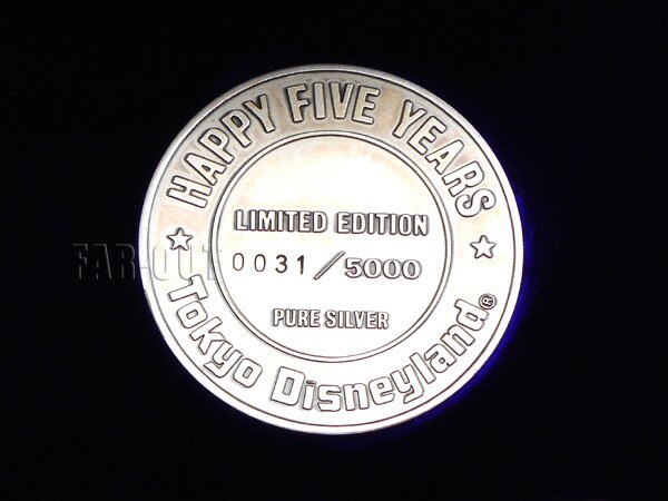 東京ディズニーランド TDL 5周年記念 純銀製 シルバー メダル コイン