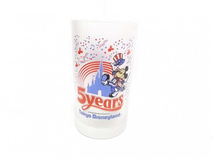 東京ディズニーランド 5周年記念 1988年 ミッキー グラス タンブラー すりガラス TDL - FAR-OUT