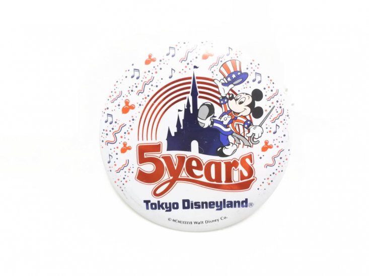 即決♪新品未使用♪東京ディズニーランド25周年記念 5周年缶バッジ 