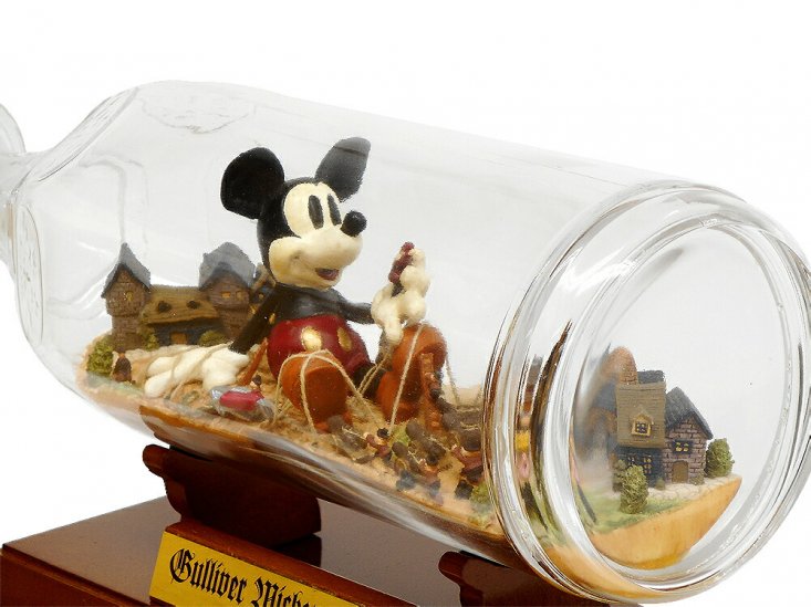 ミッキーのガリバー旅行記 ミッキー ボトルシップフィギュア 限定版 Gulliver Mickey Limited Edition 1993  フィギュアリン ディズニー 限定500 - FAR-OUT