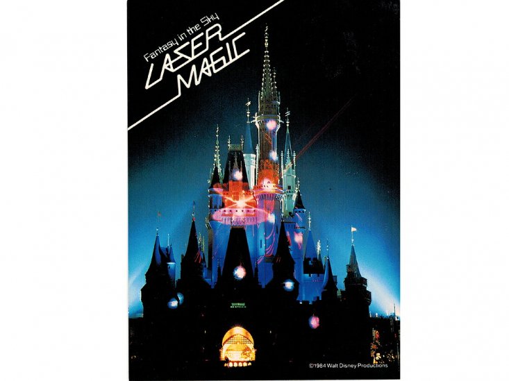 東京ディズニーランド レーザーマジック シンデレラ城 1984年 縦型 ポストカード 絵葉書 絵はがき キャッスル TDL LASER MAGIC -  FAR-OUT