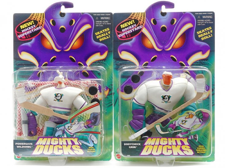 マイティ・ダックス アクションフィギュア 4点セット アイスホッケー NHL ディズニー 飛べないアヒル Hockey Super Stars  1996年 Mattel Disney - FAR-OUT