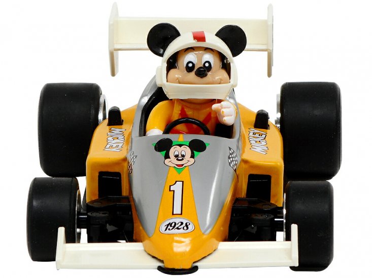 ミッキーマウス M-1 レーシングカー イエロー プルバックカー ブリキトイ 増田屋 1990年代 ディズニー - FAR-OUT