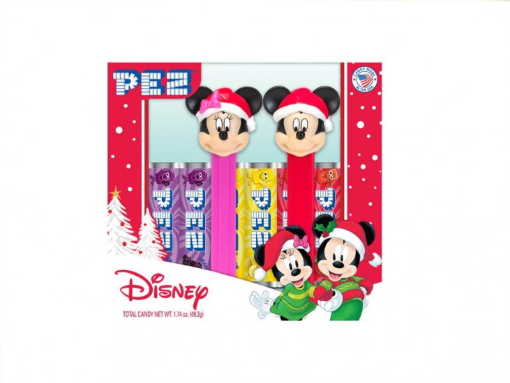 PEZ ミッキー & ミニー サンタ帽 クリスマス ボックス入り 2点セット